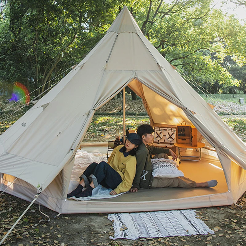 Hot Selling 5m Glamping Luxury Bell Teepee Yurt Glamping Glamping Canvas Camping Tents