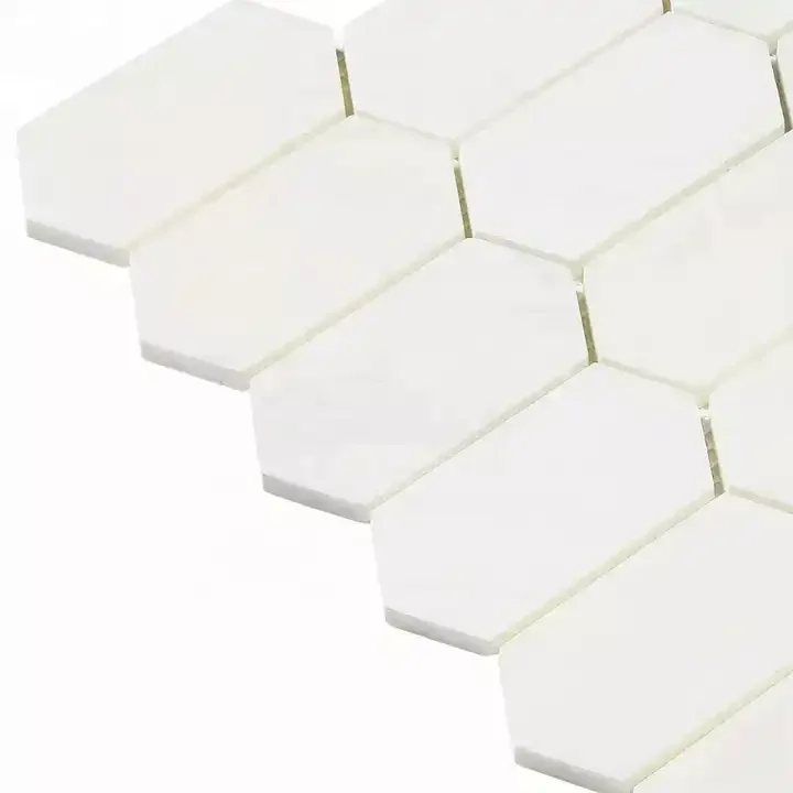 Top Sell Factory Price Danby White Long Hexagon Mosaic New Design Tile
