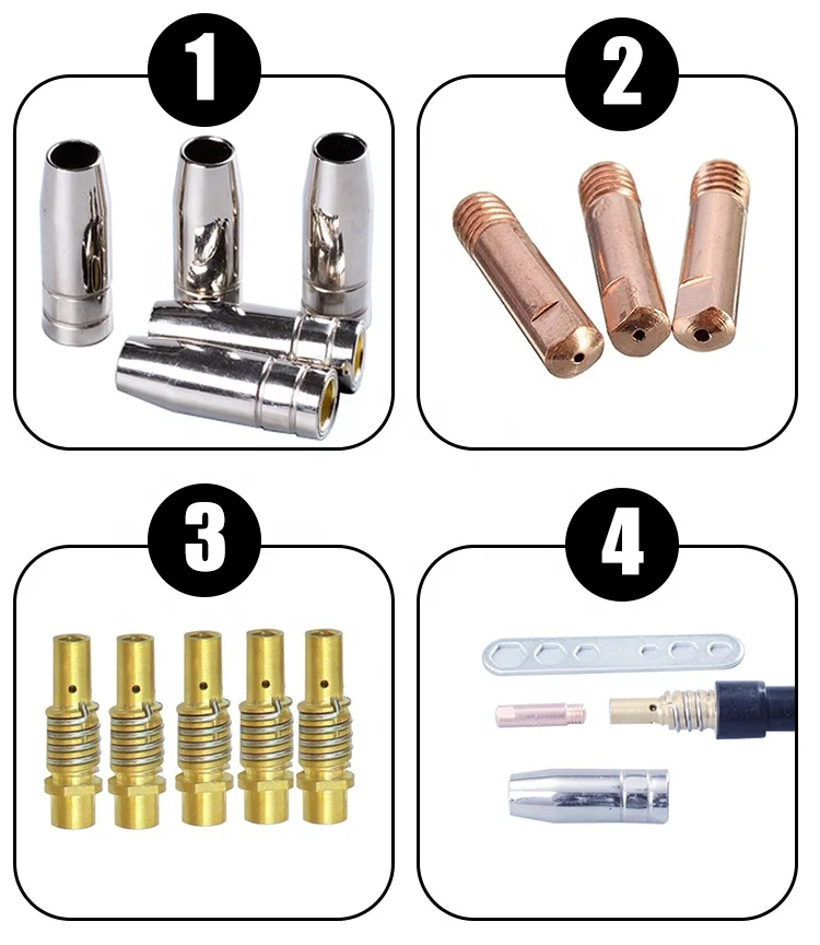 HUARUI  High Quality MB15AK Contact Tip MIG Welding Spare Parts M6*25*0.8mm welder consumables for 15AK MIG Welding Torch