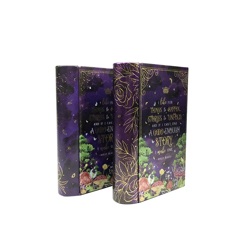 Customized Printing Decorative Book Shape Vintage Tin Box Gift Package Metal Box For Cookies