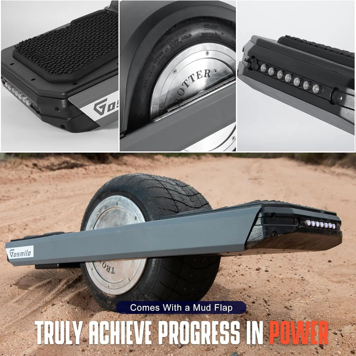 Gosmio X5 All-Terrain Self-Balancing Electric Scooter One-Wheel Hover Board with VESC Controller Free Shipping from US Warehouse