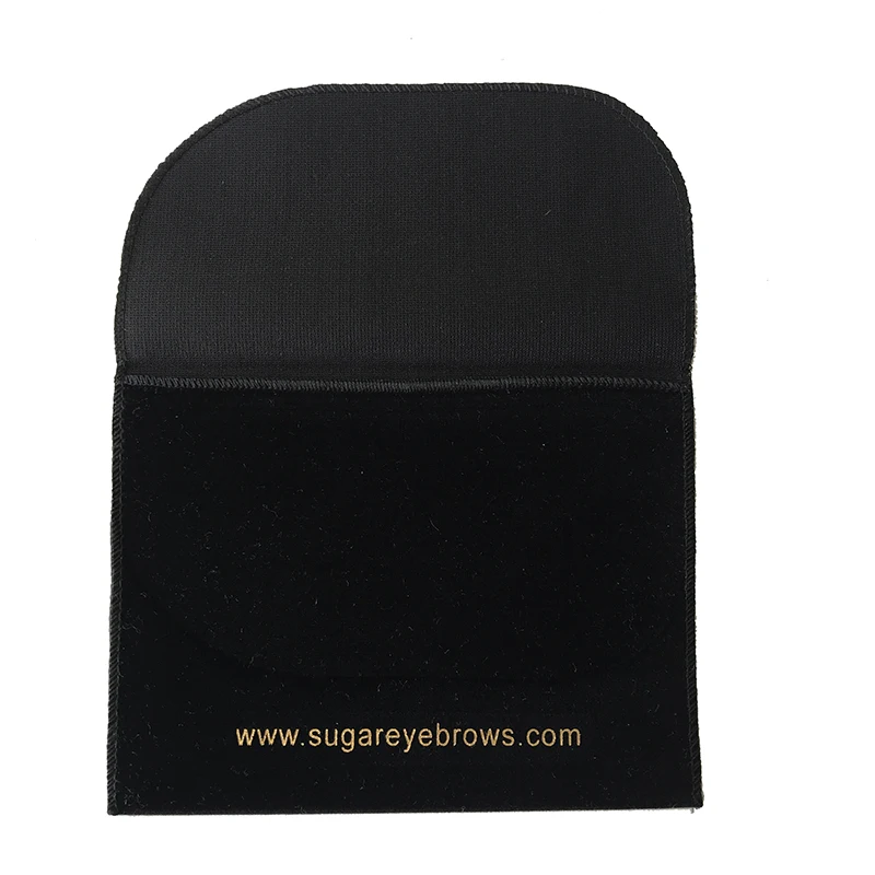 Custom Gold Logo Soft Velvet Eyebrow Envelope Dust Bags Thank You Gift Pouches For Promotion