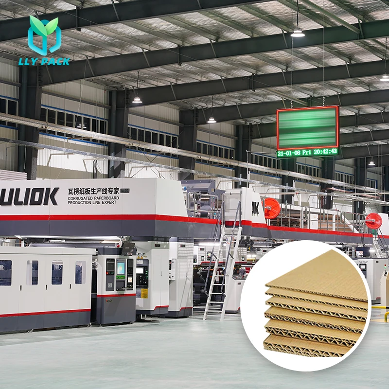 3/5  ply E Flute Corrugated Carton Production Machine Corrugated Cardboard Making Line