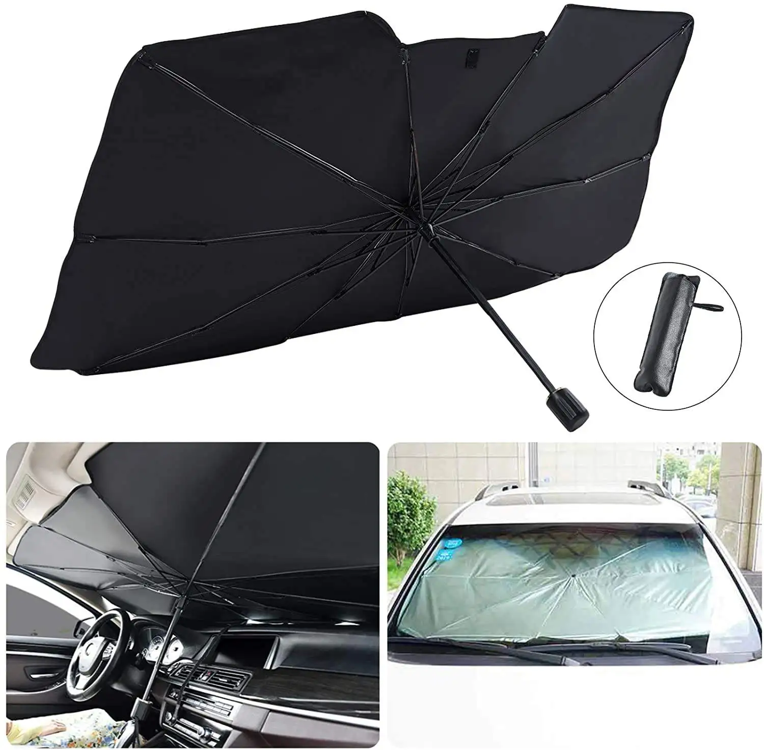 Portable Car Sunshade Umbrella UV Protection Front Car Sun Parasol Car Windshield Sunshade