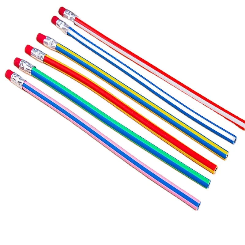 Student Colored Pencils School Office Drawing Toys For Children Kids 10Pcs Colorful Flexible Soft Pencil With Eraser