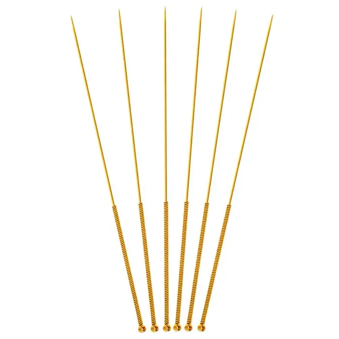 Gold plated handle Acupuncture Needles with tube CE & ISO