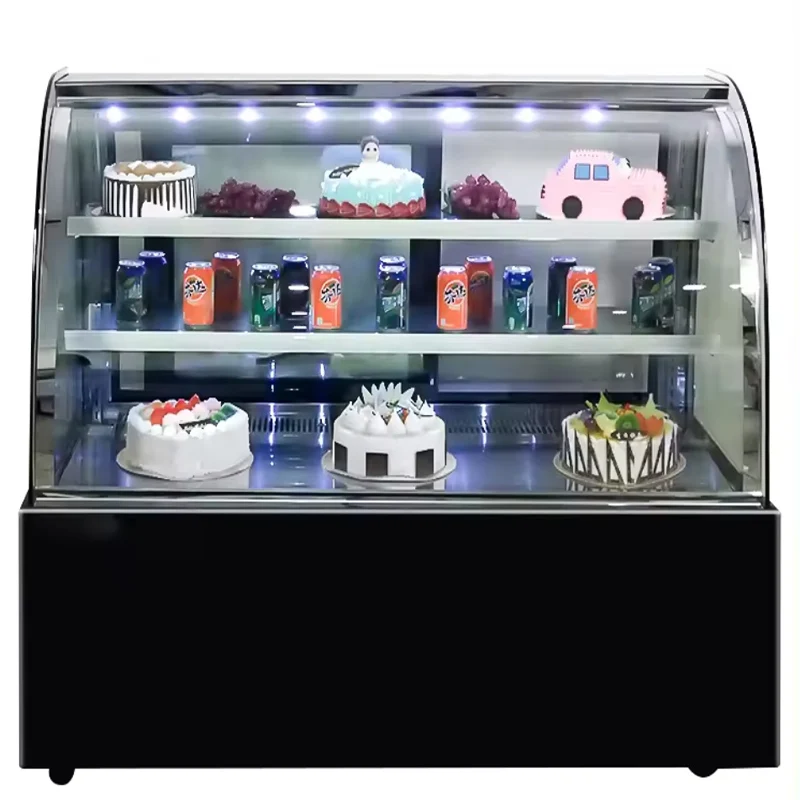 Ice Cream Scoop Curved Glass Refrigerator Continuous Display Chest Freezer Showcase Compress Chillers