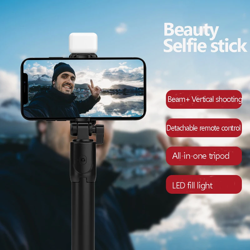 Anti-shake Wireless Selfie stick tripod With Light Remote Shooting 360 Rotation Flexible Portable phone Stabilizer Selfie Sticks