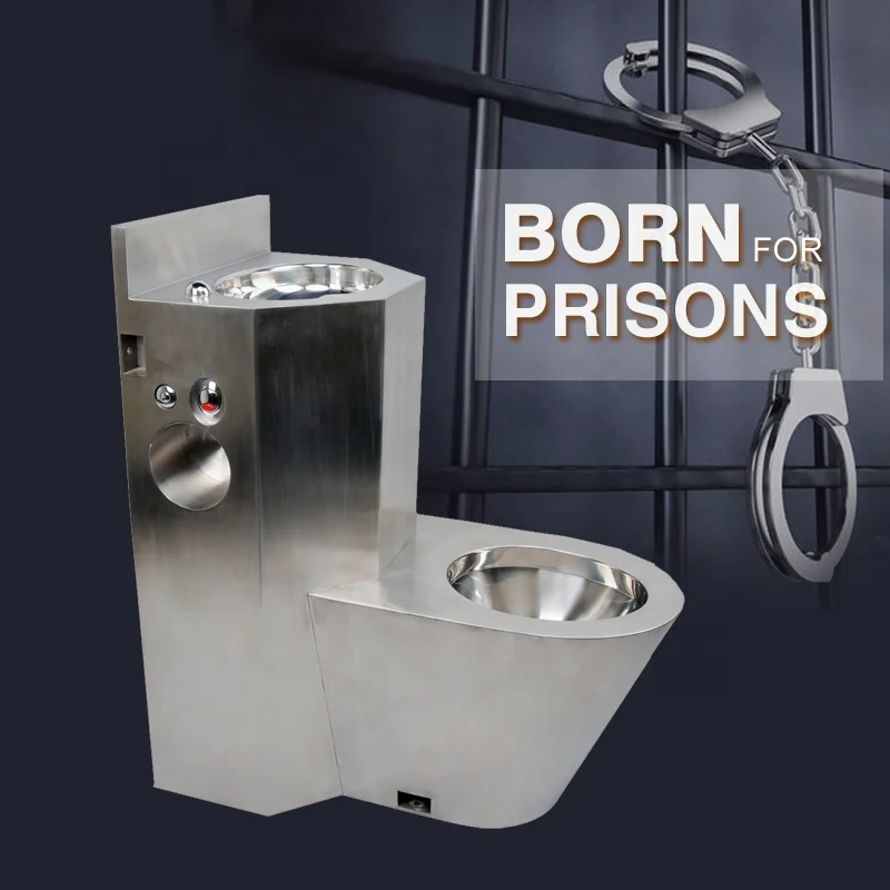 
One Piece Stainless Steel Prison Combination Toilet 