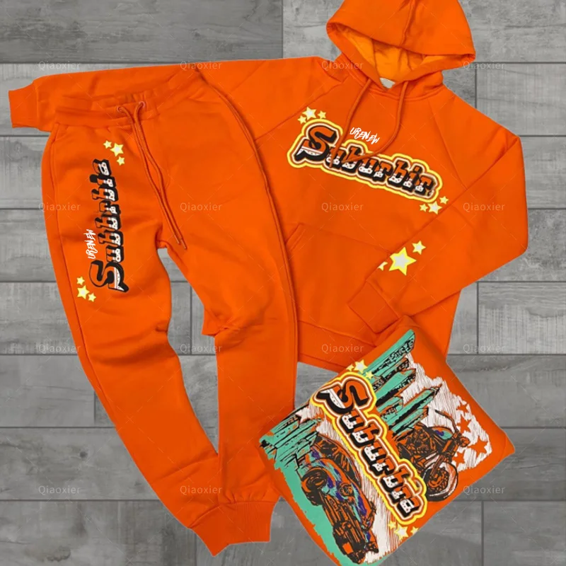 Custom Logo Solid Color Men Sweatsuit Sets Wholesale Jogging Suits high quality streetwear Tracksuits For Men