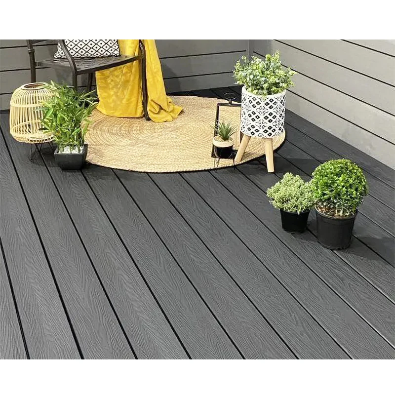 Hollow exterior wood plastic foor panel board interlocking composite TAP & GO brushed smooth decking wpc flooring for outdoor