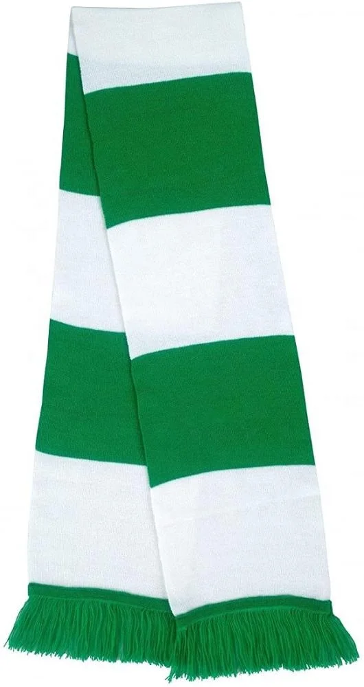 100% Acrylic Knit Rugby Striped Team Color Scarf