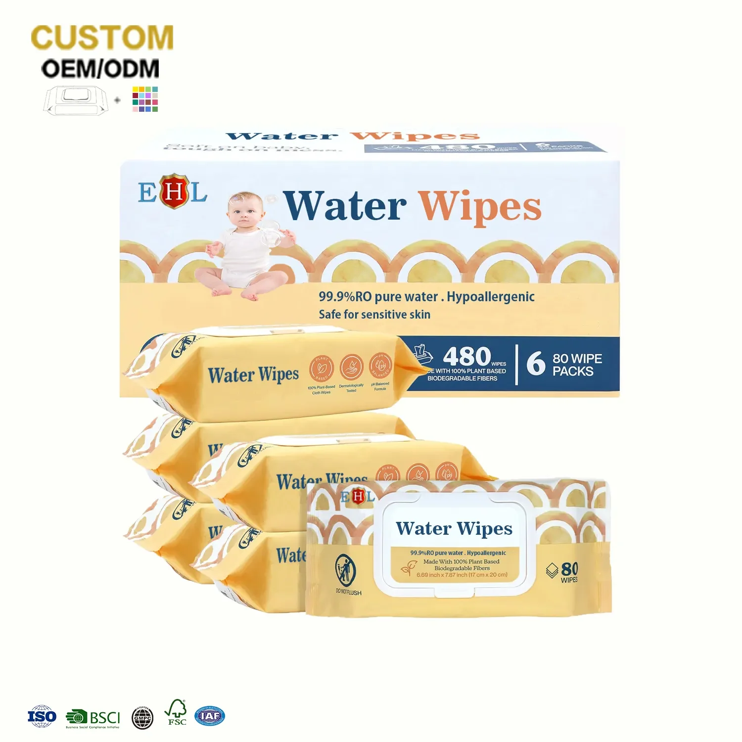 Детские влажные салфетки для чистки рук и рта