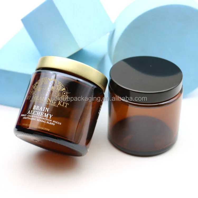 Factory custom 4oz 6oz clear empty Dipping Powder Jar Nail Art Glitter Glass Cosmetic Packaging