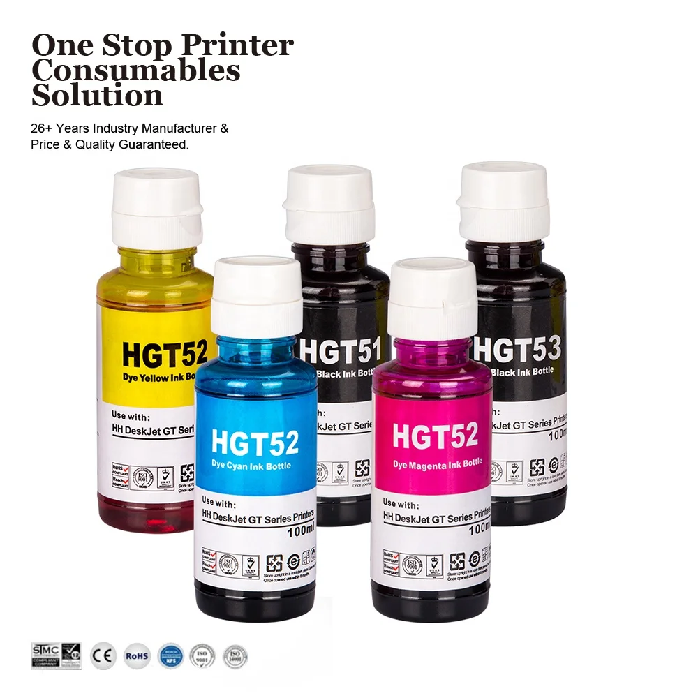  INK-POWER GT 51 52 53) GT51 GT52 GT53 премиум цвета совместимый бутылка для воды на основе пополнения чернил принтера HP DeskJet 5810 310