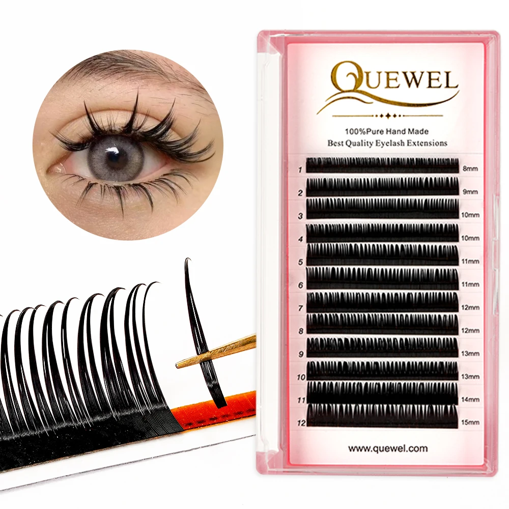 Free Sample Spike Eyelash Extensions Wet lashes 0.07MM Premade Fan Lash