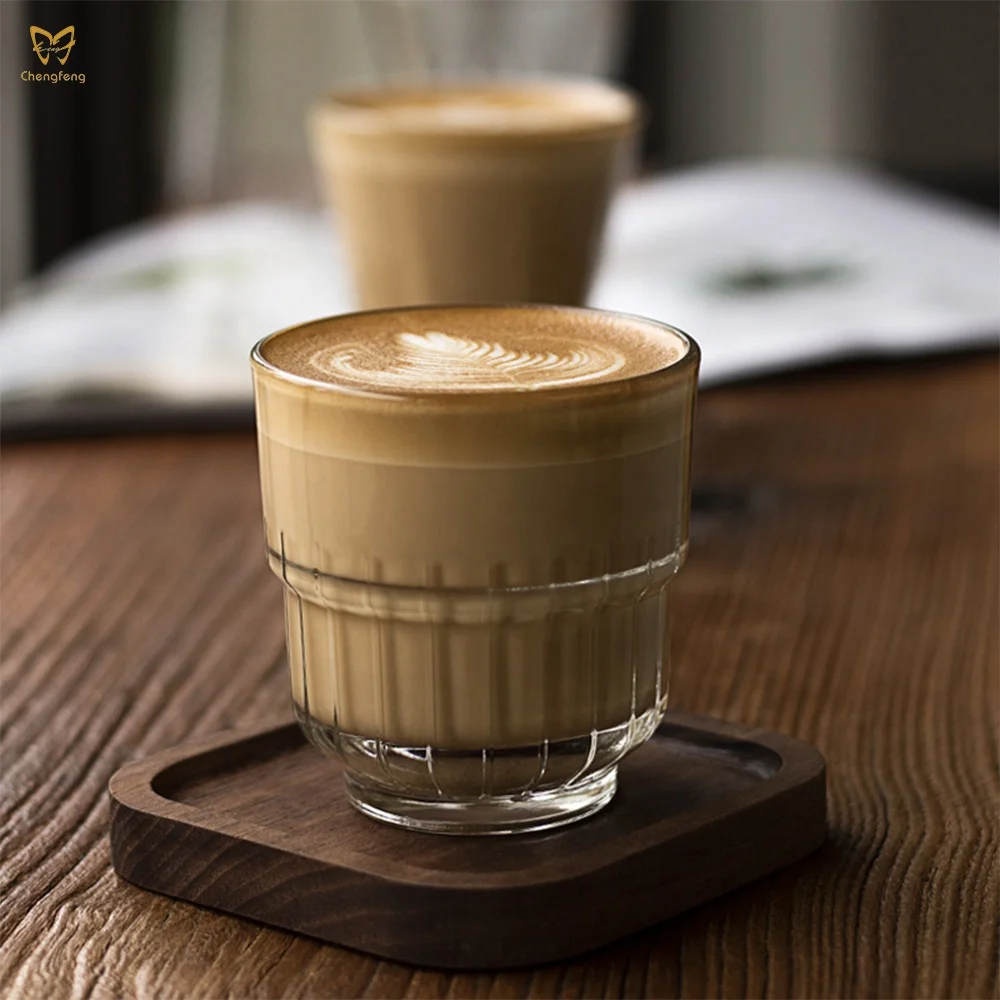 Wholesale Reusable Heat Resistant Glass Latte Coffee Cup ,drinking glass cup