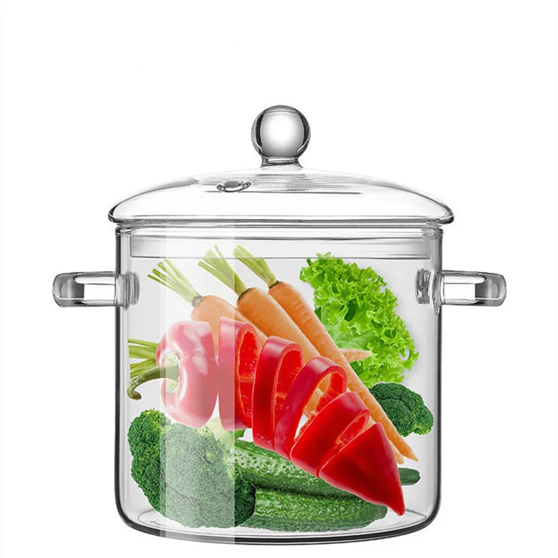 Heat directly Handmade kitchen cooking  pot glass pan
