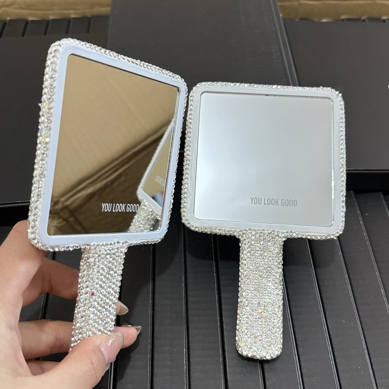Square Makeup OEM logo makeup mirror cosmetic hand mirrors lash wholesale bulk handheld heart mirrors