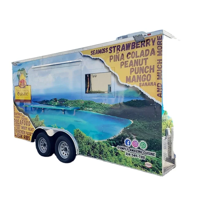 Iso Certificate  Mobile Food Mobile Carts Ice Cream Trailer For Panama Food For Sale Hot Selling