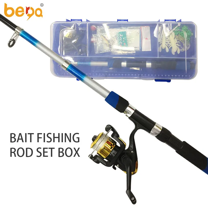 Fishing Pole Set Telescopic Portable Lightweight Comfortable Grip Fishing Rod Kit With Reel Bait Box Fish Equipment