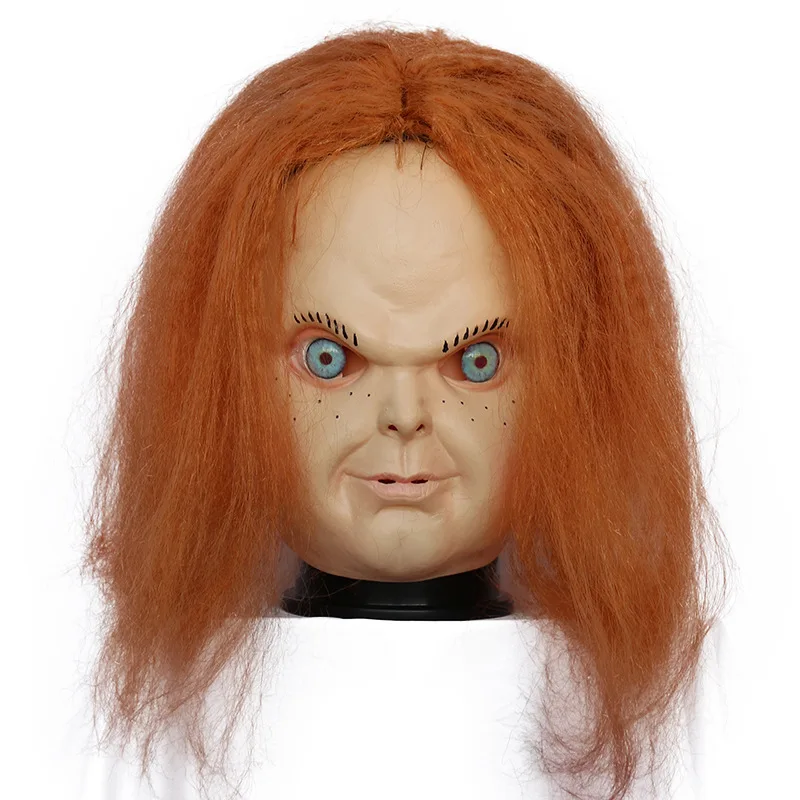 Chucky Doll Mask Evil Scary  Ghost face Creepy Halloween Party Horror Decoration Props Cosplay Costume Mask for Kids and Adult