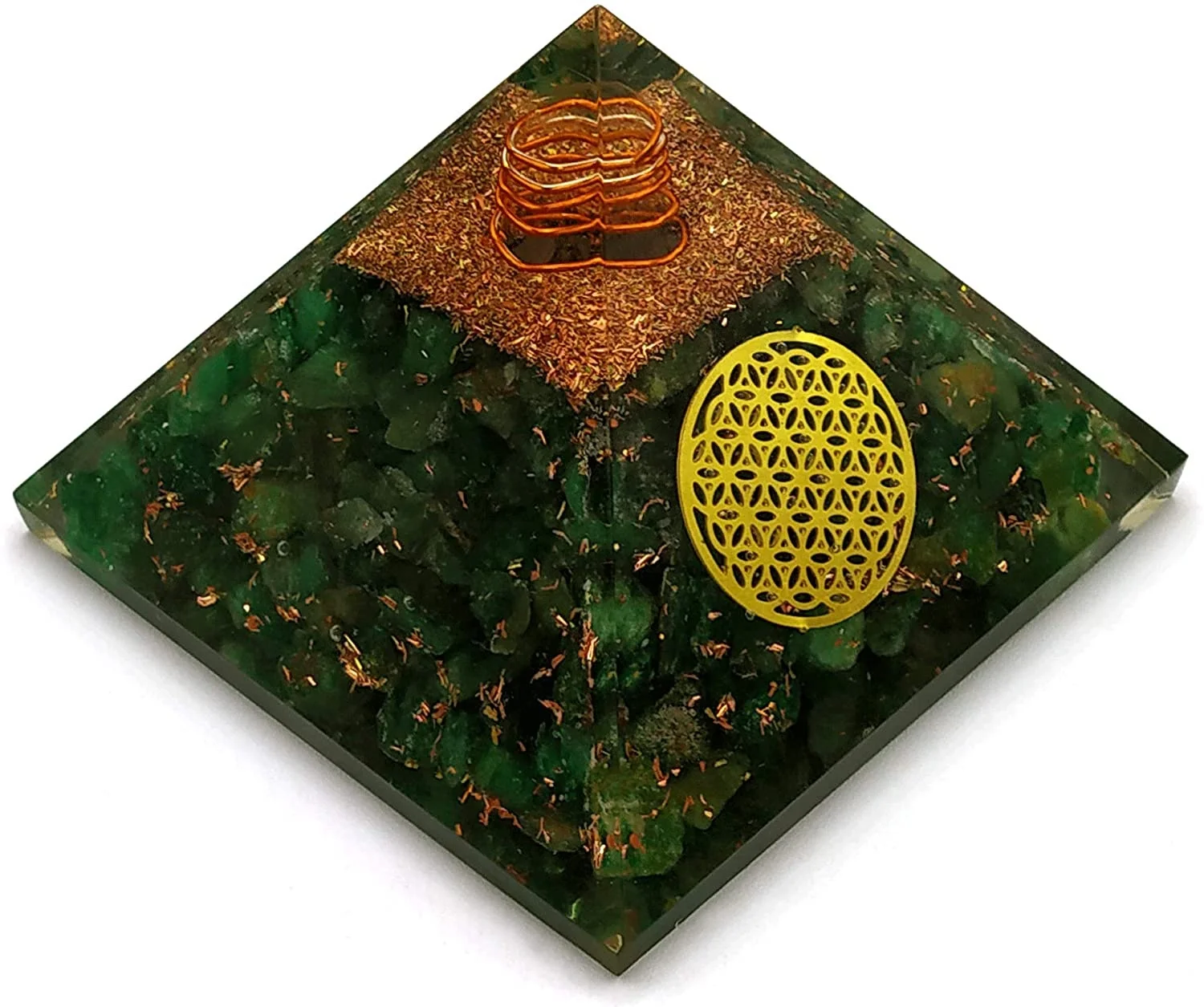 Natural Green jade crystal orgonite pyramid Indian healing stone at cheapest price for reseller and high quality crystal product