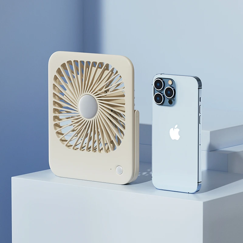 IMYCOO New Arrival Portable Folding Rechargeable Square Table Fan Modern Simple Electric Battery Cool Desk Mini Fan