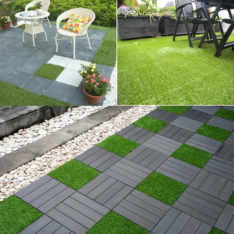 How sales!! 2015 Artificial grass  interlocking WPC diy Tiles (CE,FSC ,SGS)