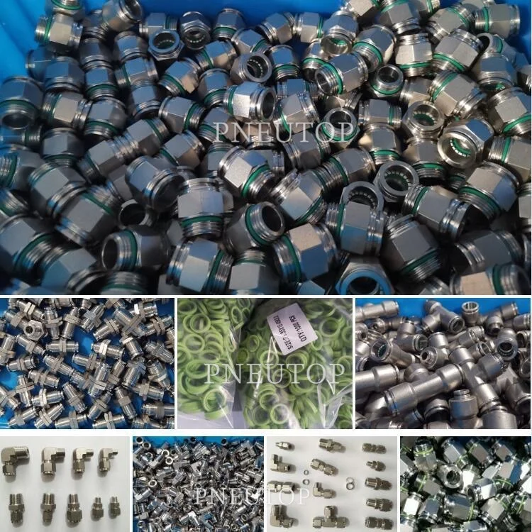Pneumatic parts Viton o-ring SS316 Stainless Steel fitting Push in Fittings Round Male Straight Connectors Quick Hose Coupler