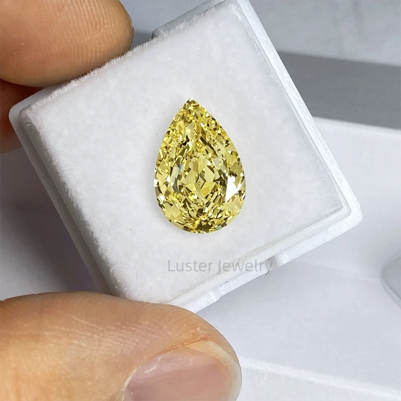 Luster Jewelry Fancy Cut All Size VVS Loose Diamond Coated Vivid Yellow Moissanite for Jewelry