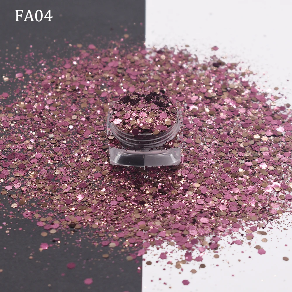 Christmas Decoration Glitter Wholesale Leaves Shape Chunky Mix Polyester Glitter For Resin Crafts