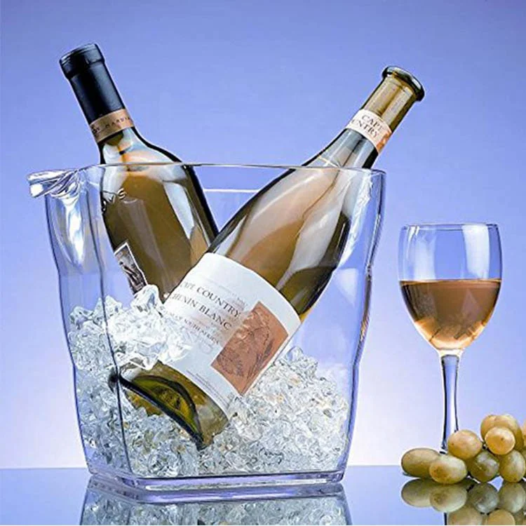 Factory Manufacture Multifunction Plastic Insulated Clear Square Ice Bucket