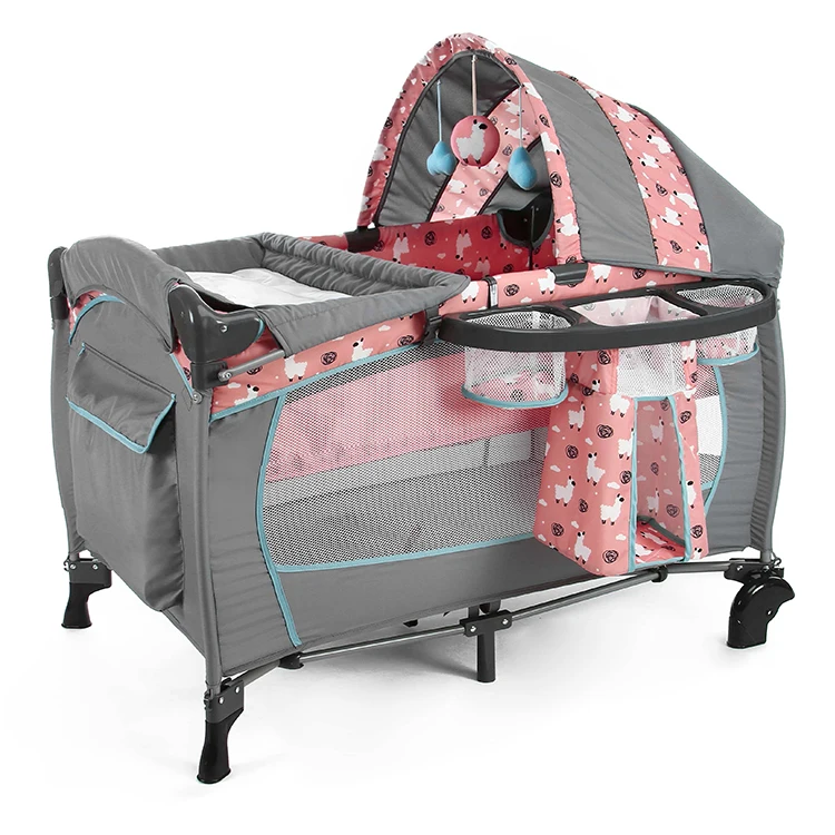 Манеж со стальной рамой для детей от 0 до 3 лет, детская дорожная кроватка с сеткой для кровати, детские кроватки