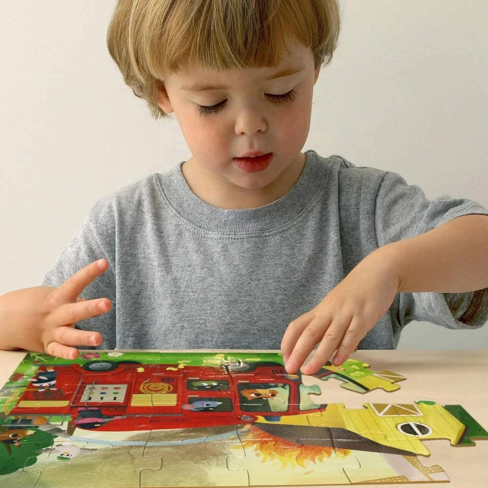 Educational Kids Toys 3d puzzle 24 Pieces Large Fire Truck jigsaw puzzle Develop Brain Learning Games Puzzle