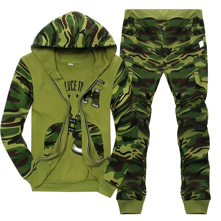 2023 High Quality Baby Clothes Wholesale Camouflage Suit Two Piece long pants Set Boys