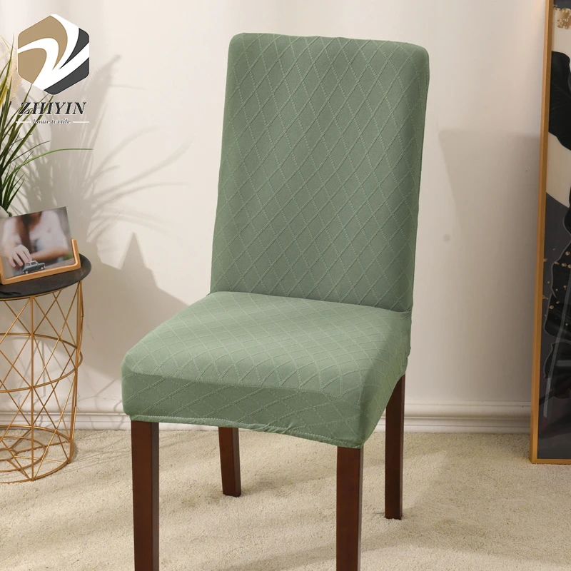 
2020 fashion design 94% polyester and 6% spandex jacquard stretch chair cover for dining room 