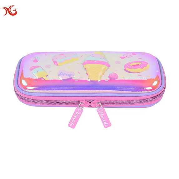 Factory Custom 3D Print Pencilcase Girls Cute Pencil Case Stationary Pencil Box For Kids