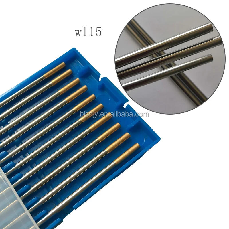 Custom Size Tig Arc Welding 1.5% Lanthanated WL15 Gold Tungsten Electrode 2.4mm