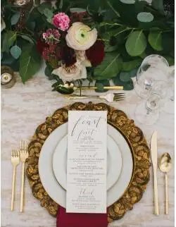 New style charger plates plastic wedding plates with gold