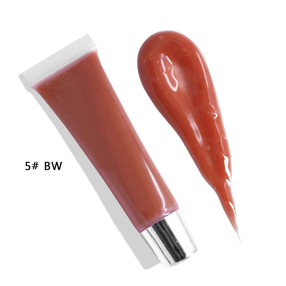
Squeeze tube Plimping lipgloss custom low MOQ mint candy strawberry flavor lip gloss private label 