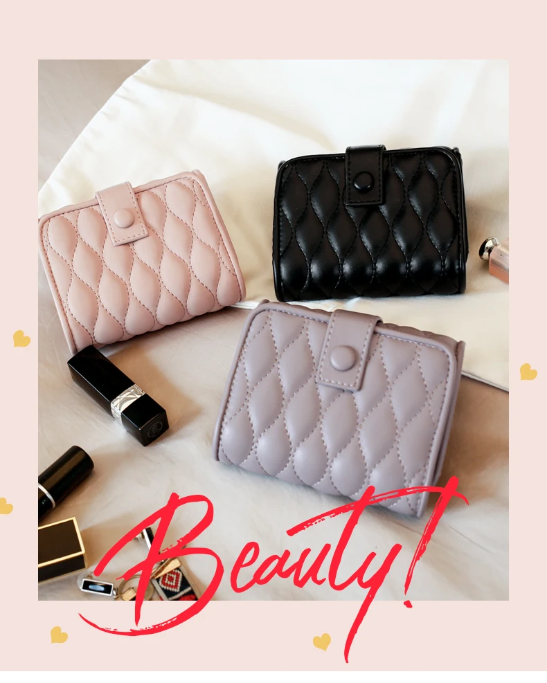 Luxury leather cosmetic makeup bag lipstick case with mirror