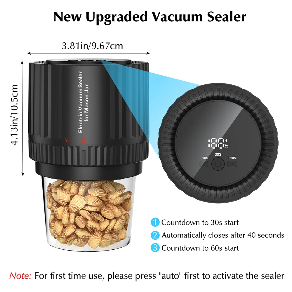 Electric Jar Mason Vacuum Sealer, Mason Jar Sealer Vacuum, Electric Mason Jar Vacuum Sealer Kit For Wide Mout