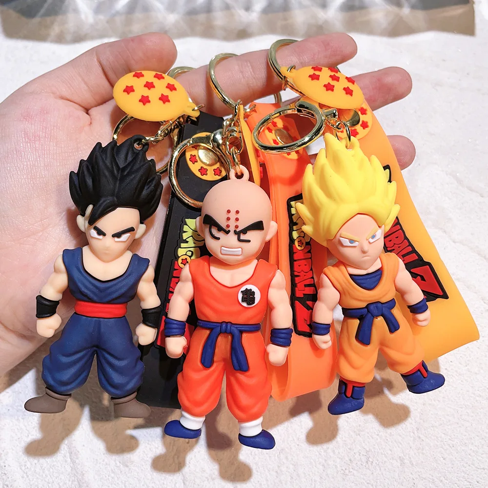 New Cartoon Anime Seven Star Bead Keychain Pendant Doll Machine Gift Car Bag Hanger