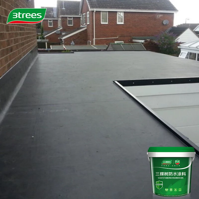 3trees Green Refreshing Water Based Emulsion Waterproof Paint Elastomeric Acrylic Polymer Waterproofing Coating For Construction