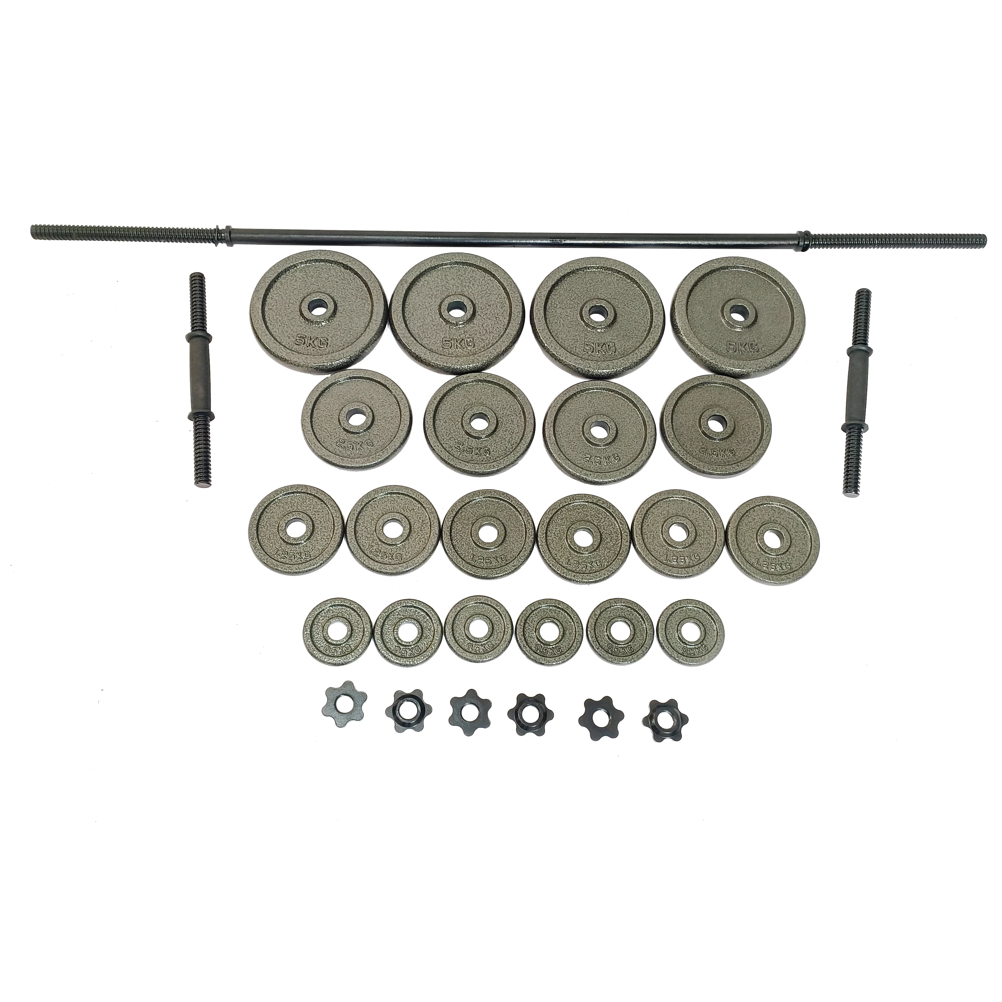 High Quality Cast Iron Power Baked Gym Fitness Equipment Custom Logo 50Kg Dumbbell Set Unisex Plastic Weights for Home Use