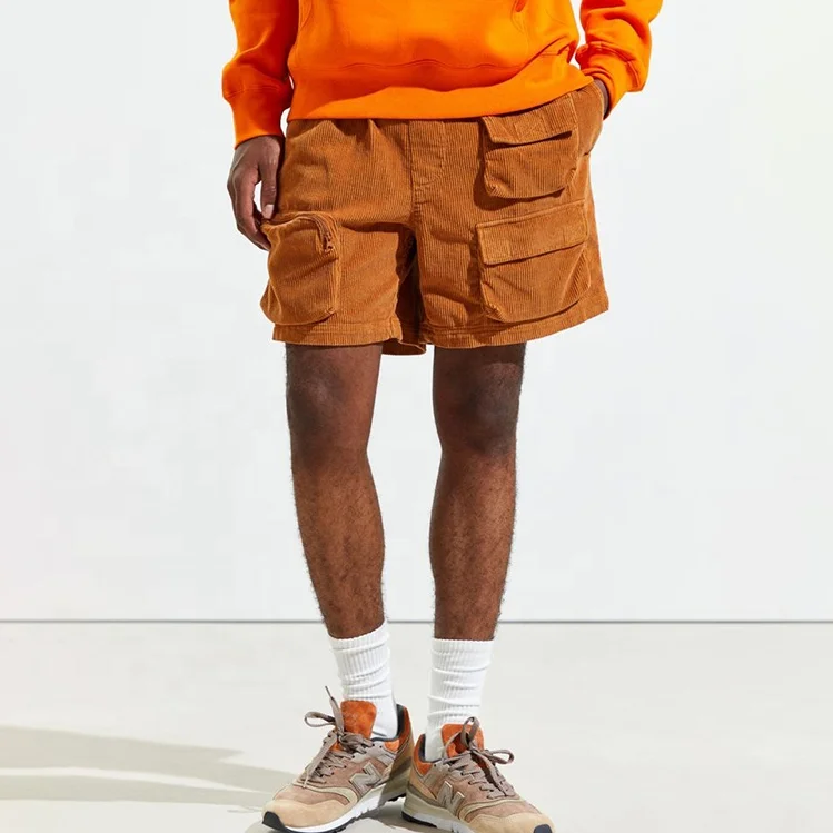 Custom unisex pocket casual corduroy shorts men oem cargo shorts pants corduroy short
