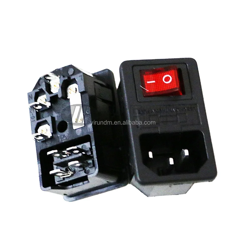 10A 250V Inlet Module Plug Fuse Switch Male Power Socket