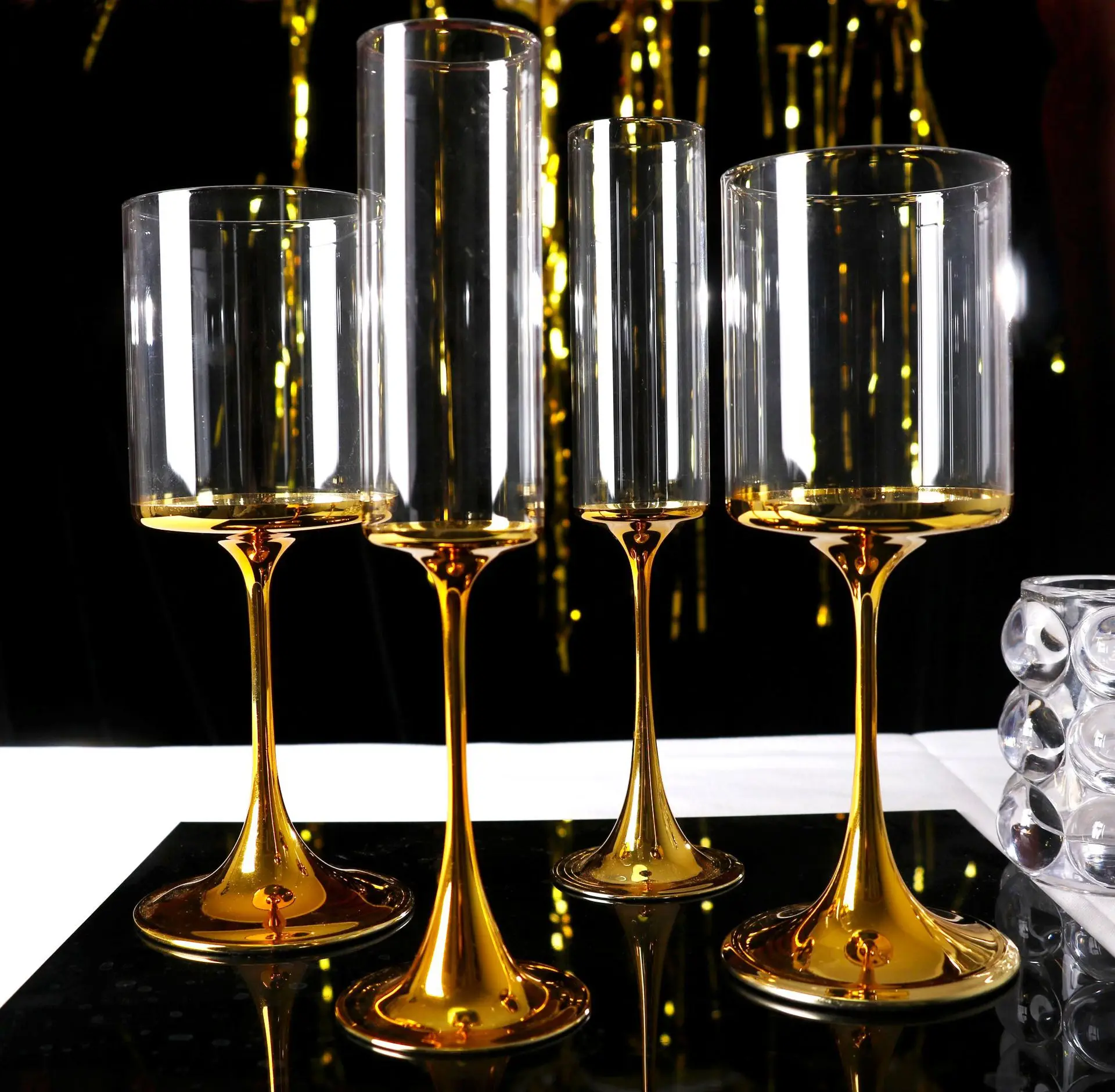 Luxury Wine Glass Cups Metal Bottom Red Wine Crystal Party Cup Home Restaurant Cocktail Champagne Drinkware Glasses
