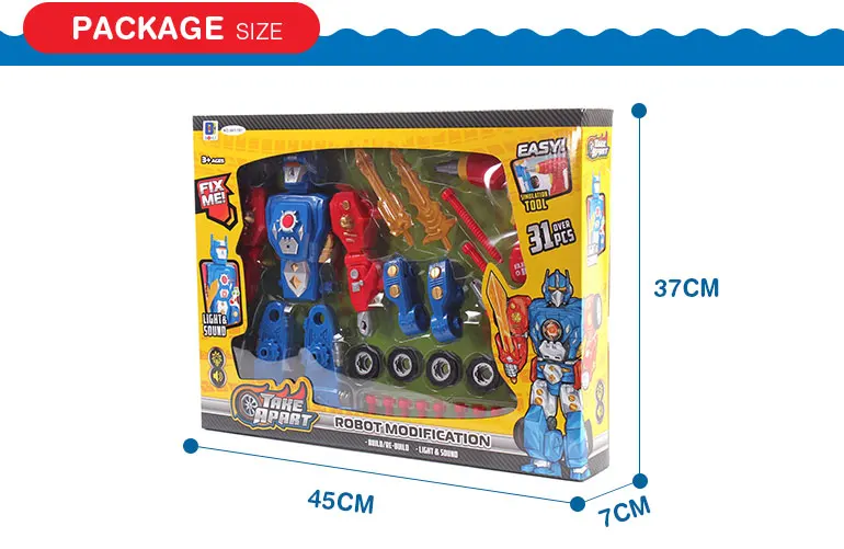 31pcs take apart drill educational robot science robotic kit for school children with sound and light
